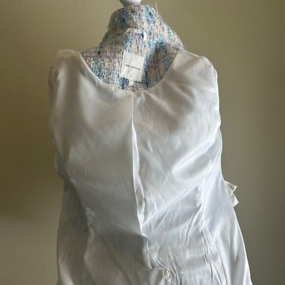 Avec Les Filles Tweed Blazer Blue Purple Bouclé Jacket SZM Chic Parisian Classic - Picture 10 of 12